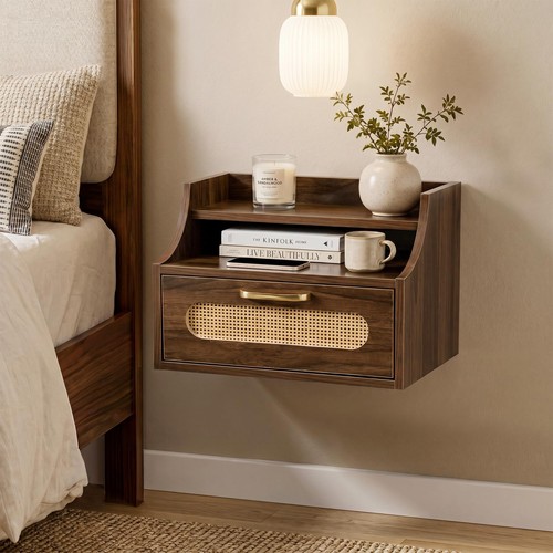 Floating nightstand with - floating,