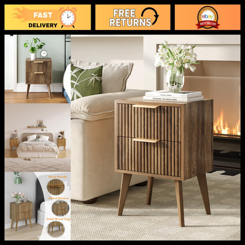 Modern fluted nightstand with - modern,