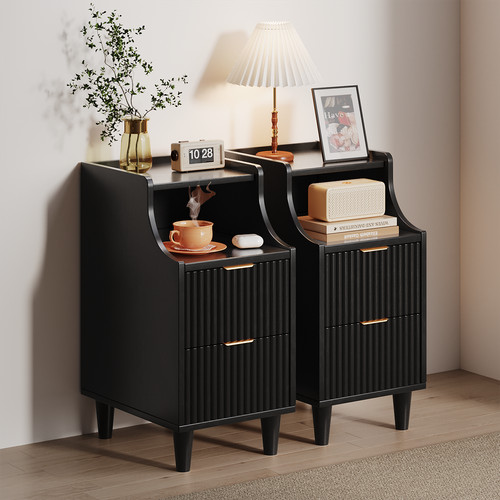 Slim bedside table - slim, drawers