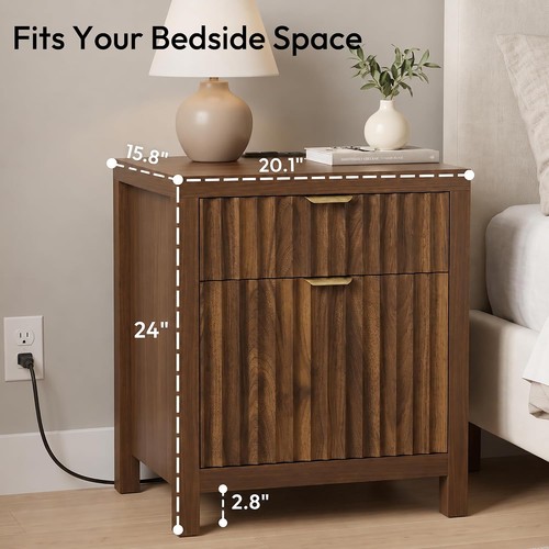 Inch walnut fluted - 24,