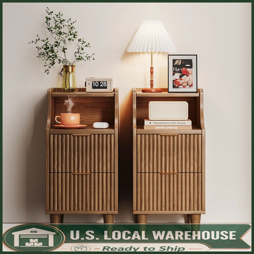 Modern fluted nightstand - modern, set
