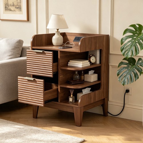 Nightstand set bedside - of, 2,