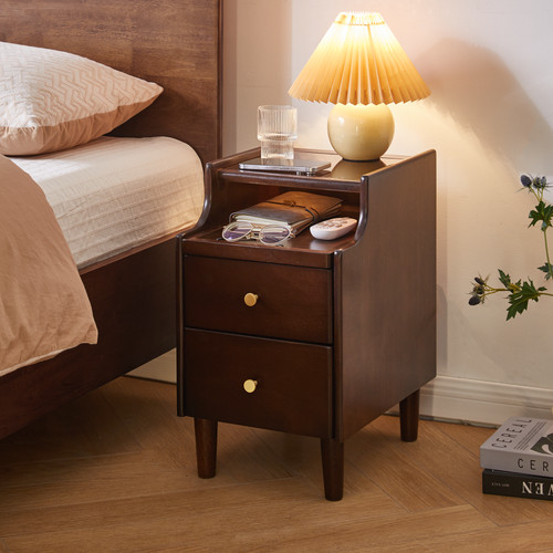 Solid wood nightstand with - with, 2