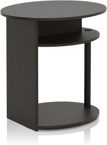 Walnut oval end table - oval,