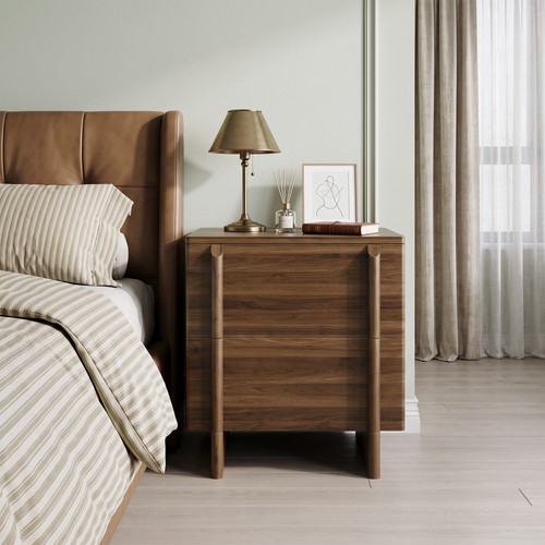 Minimalist walnut nightstand - minimalist,
