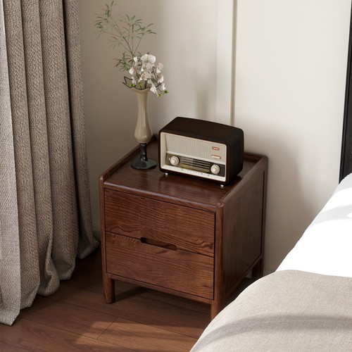 Walnut solid oak nightstand - solid,
