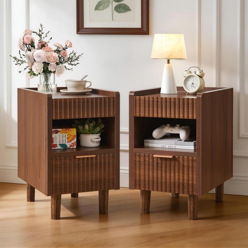 Walnut brown fluted wood - walnut,