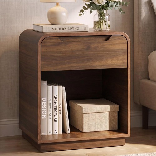 Small curved dark walnut - dark,