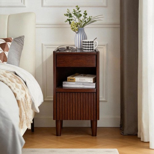 Solid wood nightstand - wood, 1