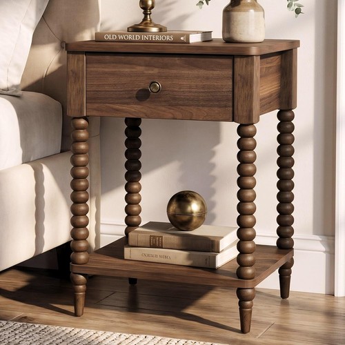 Walnut brown nightstand - 25",